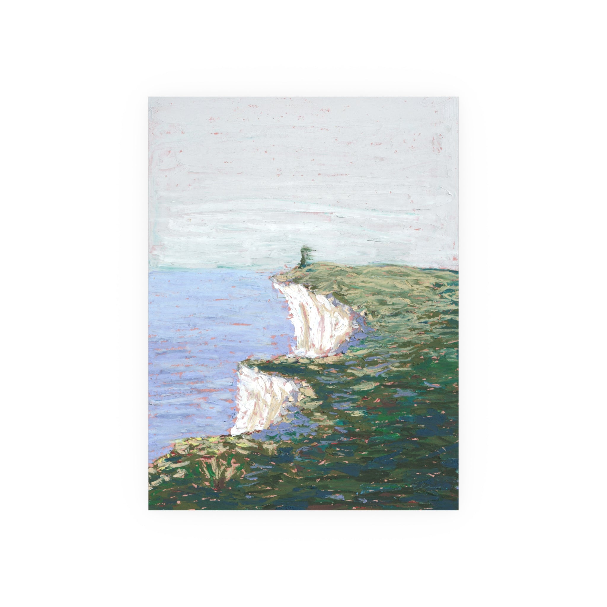 Oil Pastel Cliffs – Landscape Original Artwork (Matted to 11×14)