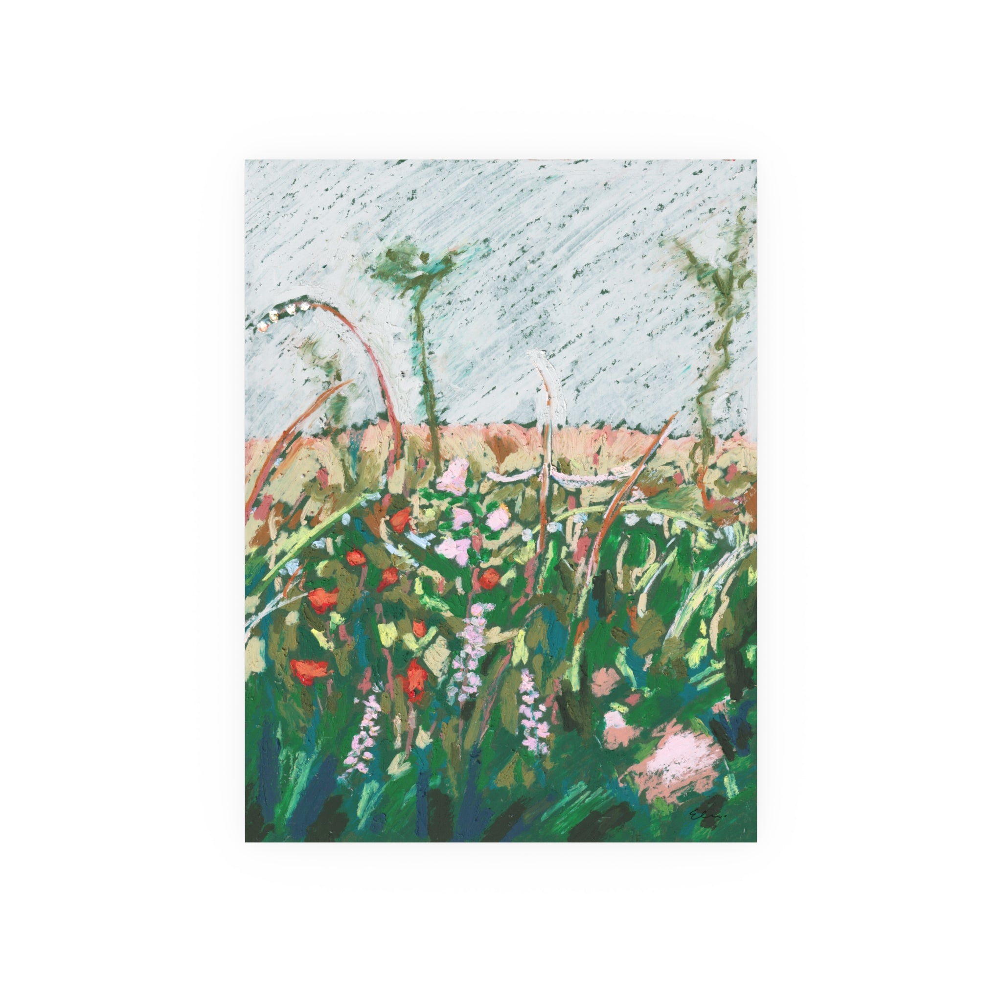 Oil Pastel Meadow – Landscape Fine Art Print