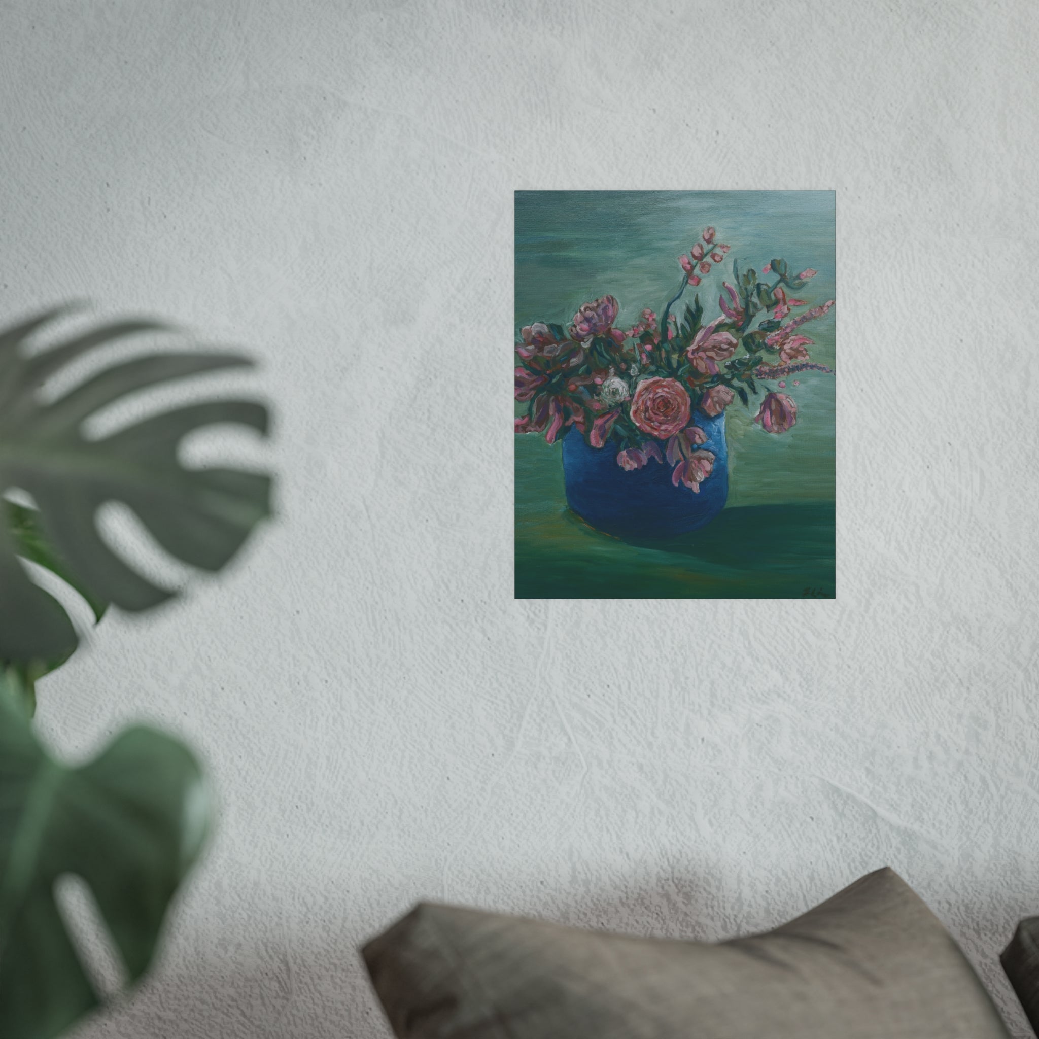 Oil Paint Pink Blooms – Still Life Fine Art Print