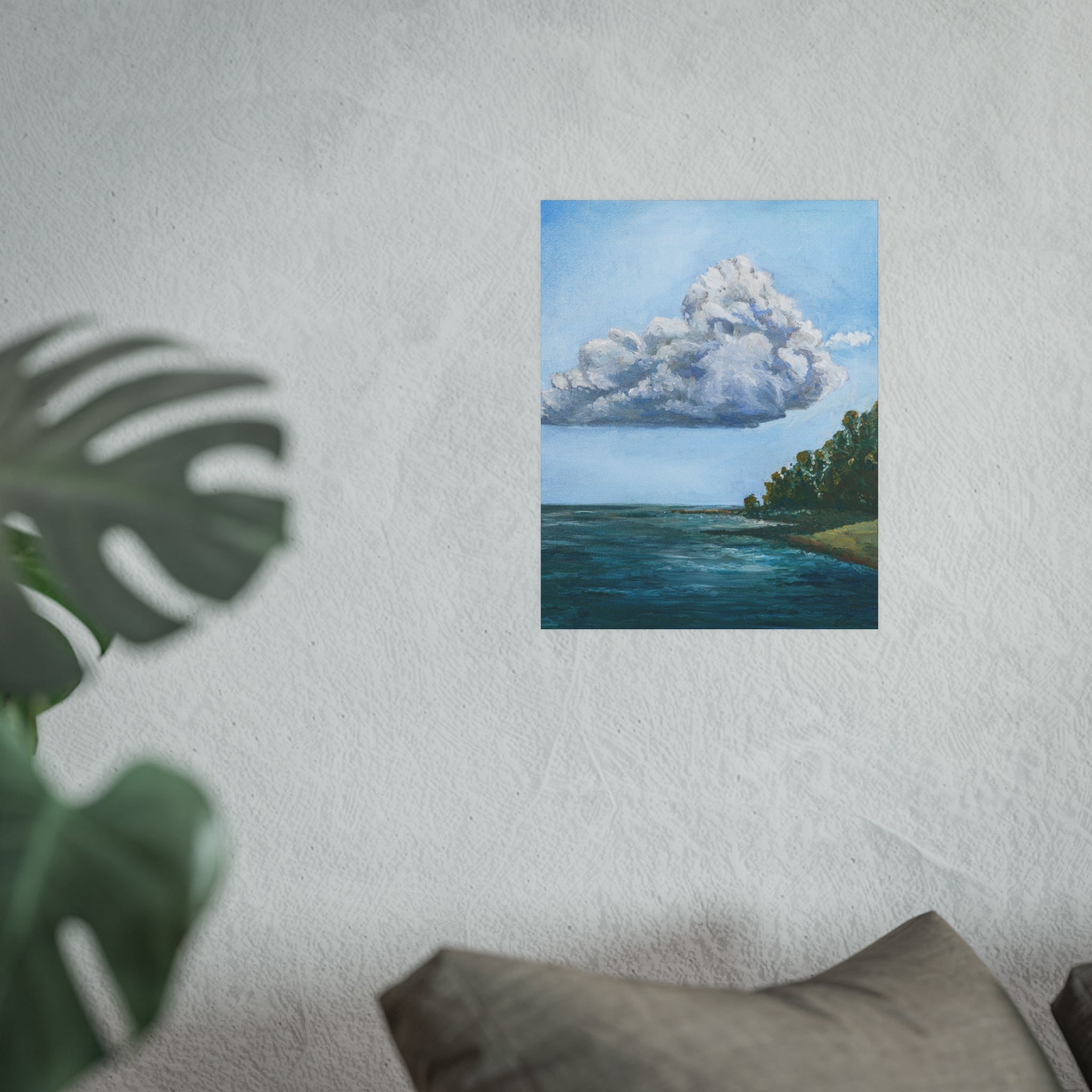 Oil Paint Blue Lake – Landscape Fine Art Print