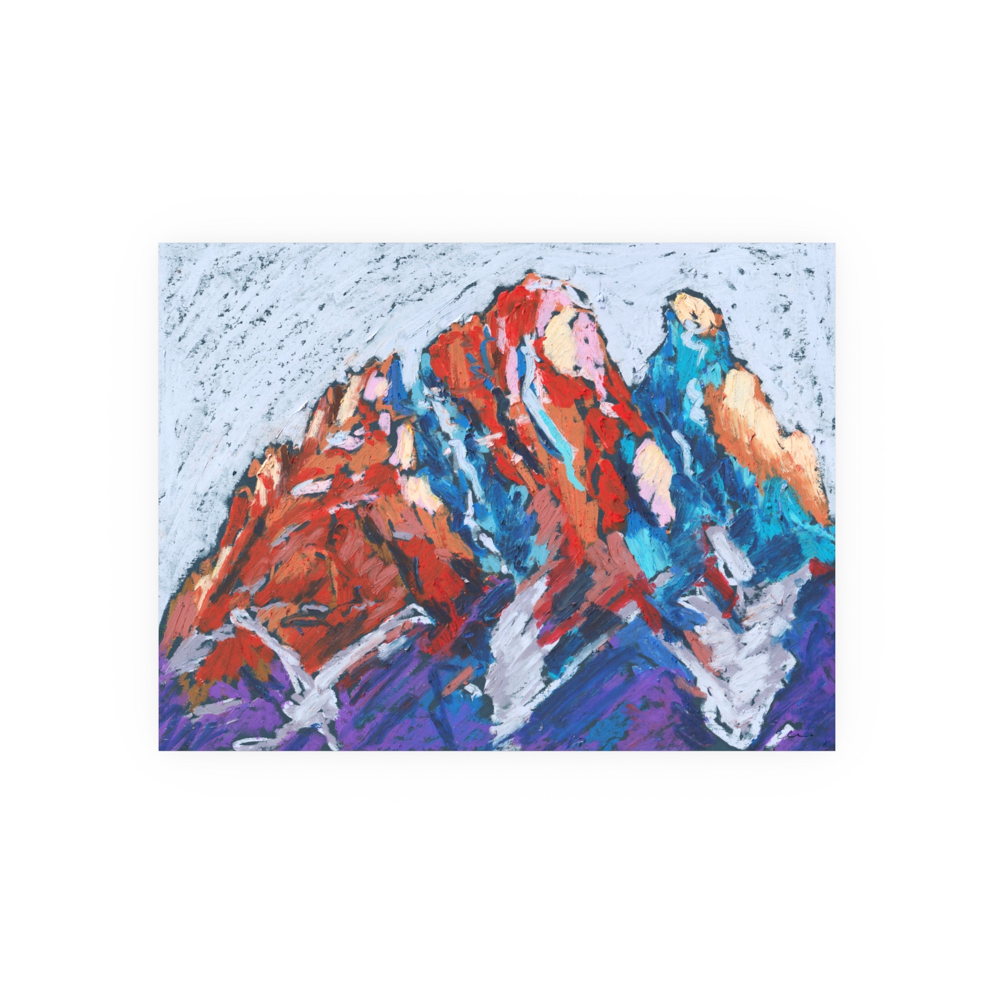 Oil Pastel Peaks – Landscape Fine Art Print
