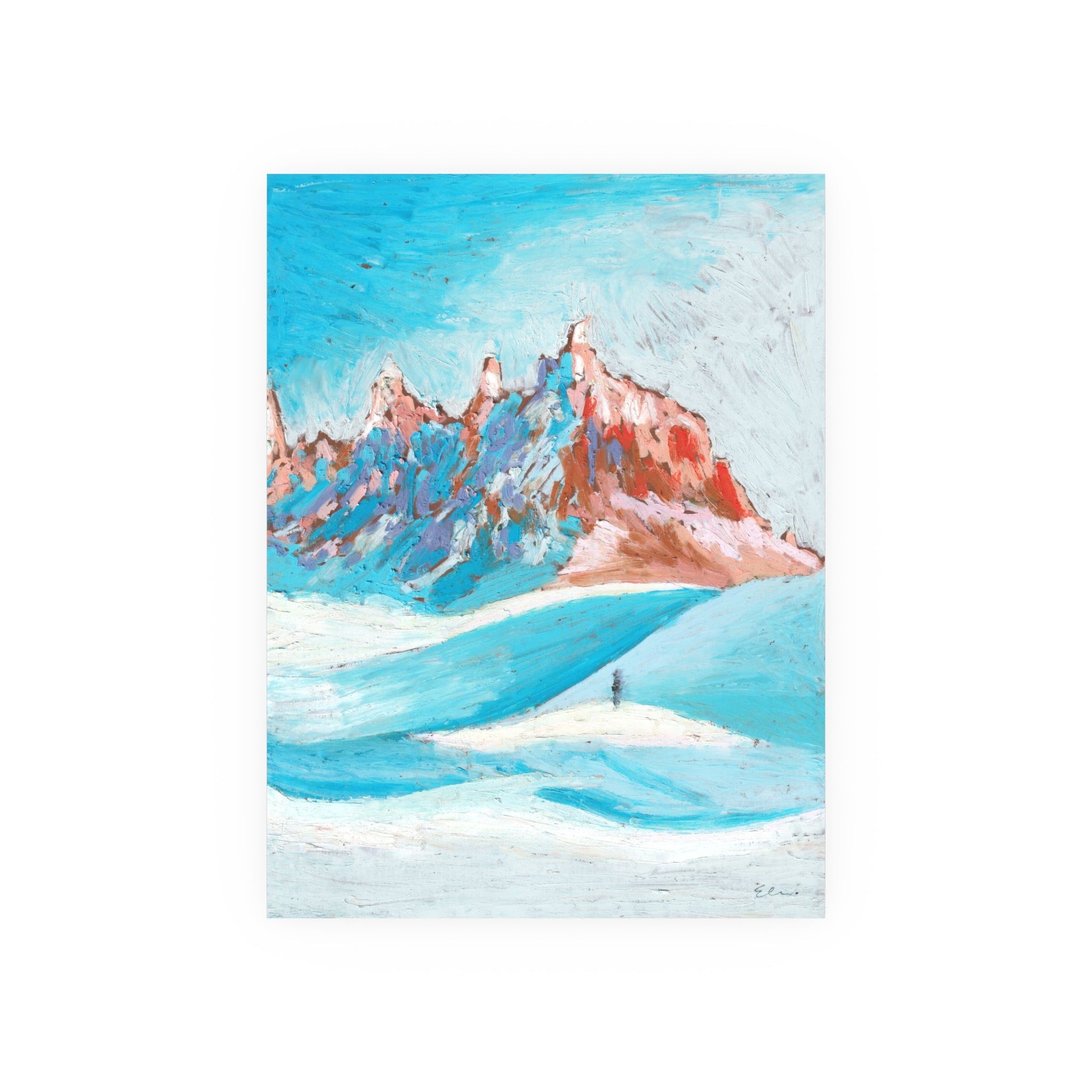 Oil Pastel Peaks – Landscape Fine Art Print
