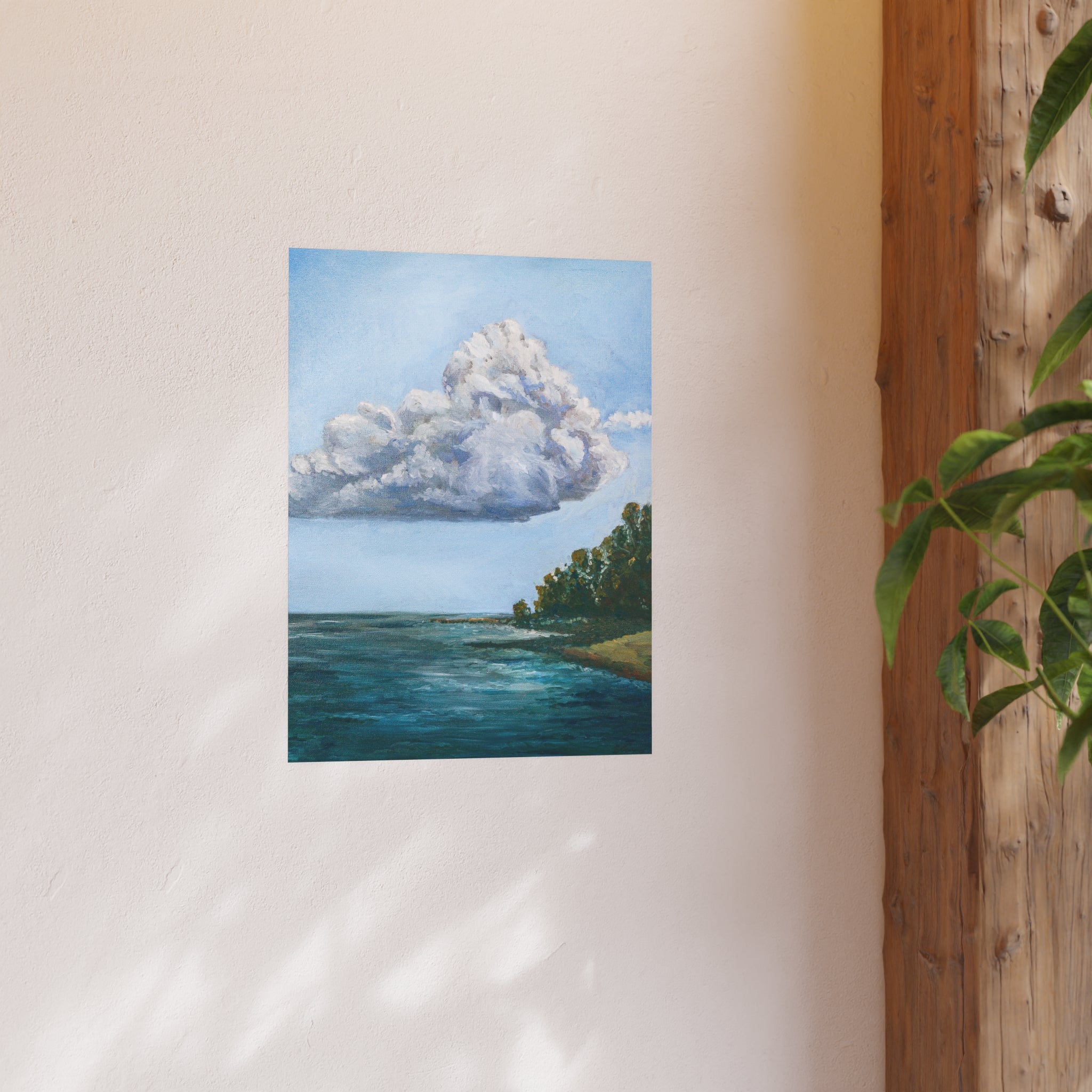 Oil Paint Blue Lake – Landscape Fine Art Print