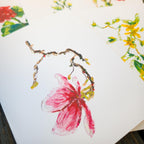 Greeting Card - Cherry Blossom - Oil Pastel Art Print - Blank Inside (A2)