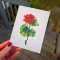 Greeting Card - Geranium - Oil Pastel Art Print - Blank Inside (A2)