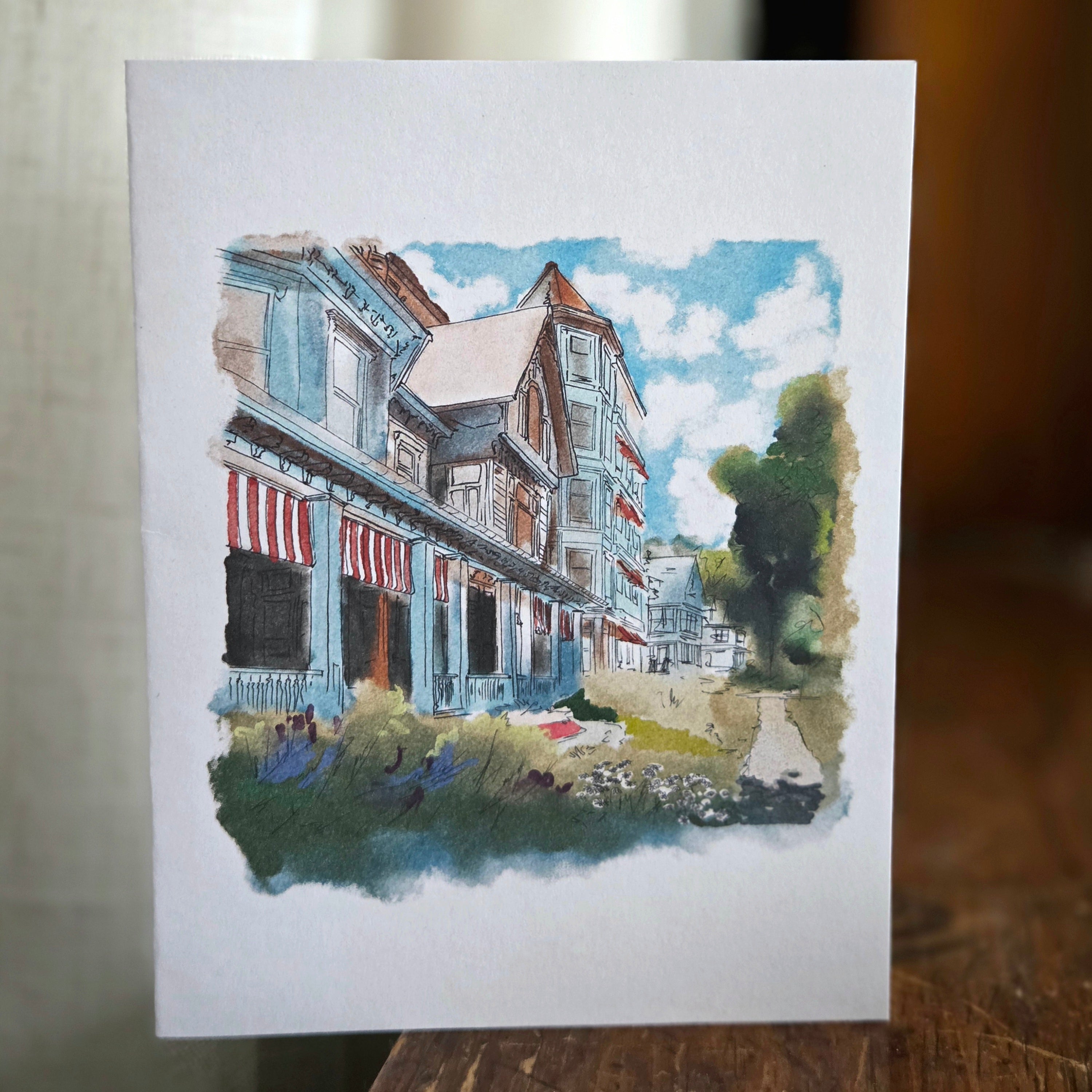 Greeting Card - Chautauqua #3 - Digital Watercolor Art Print - Blank Inside (A2)