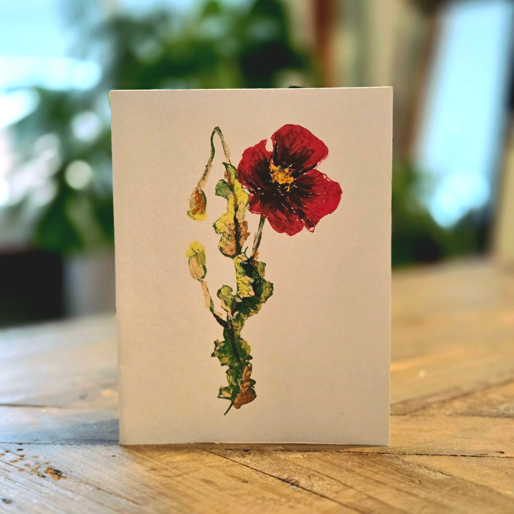 Greeting Card - Poppy - Oil Pastel Art Print - Blank Inside (A2)