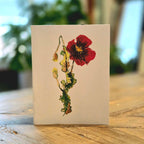 Greeting Card - Poppy - Oil Pastel Art Print - Blank Inside (A2)